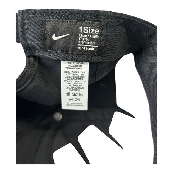 Nike Hat Futura Heritage 86 Unisex Black White One Size Adjustable Swoosh Active - Picture 5 of 10
